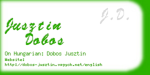 jusztin dobos business card